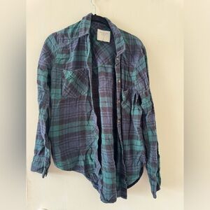 Abercrombie small flannel - blue green